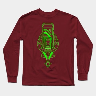 neon green medallion line artwork Long Sleeve T-Shirt